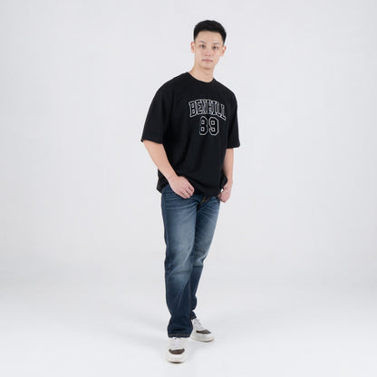 Benhill T-Shirt Pria Oversized Fit Cotton 20s Combed Pendek Black A460-39268