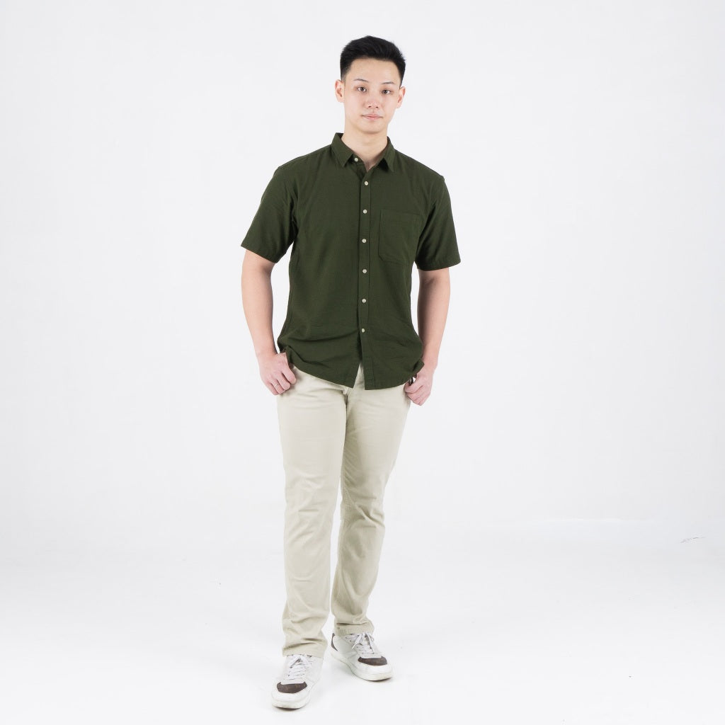 Benhill Kemeja Pria Polos Linen Pendek 5 Warna 27098-50329-51465