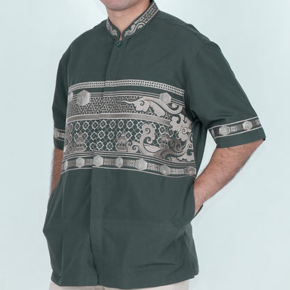 Benhill Taqwa Koko Bordir Pria Pendek Green 2509-10-11-327