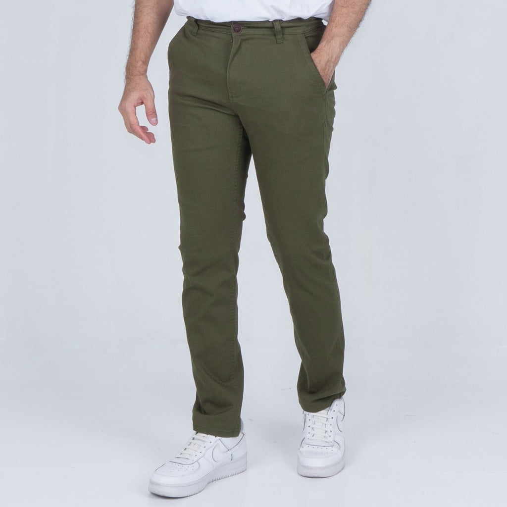 Benhill Celana Pria Panjang Chino Pants Slim Fit Katun Stretch Moss Green 51218-19-32H23