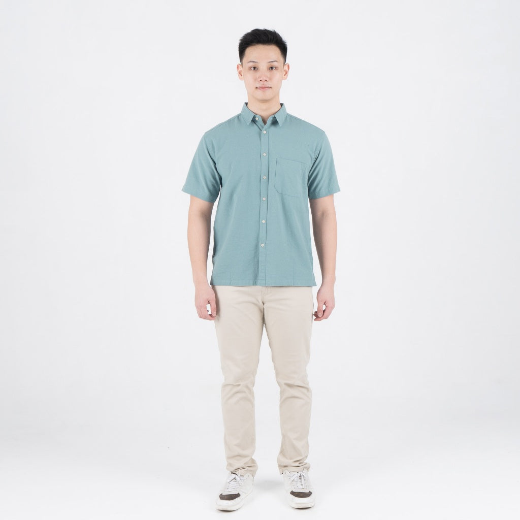 Benhill Kemeja Pria Polos Linen Pendek 5 Warna 25785-50329-51465