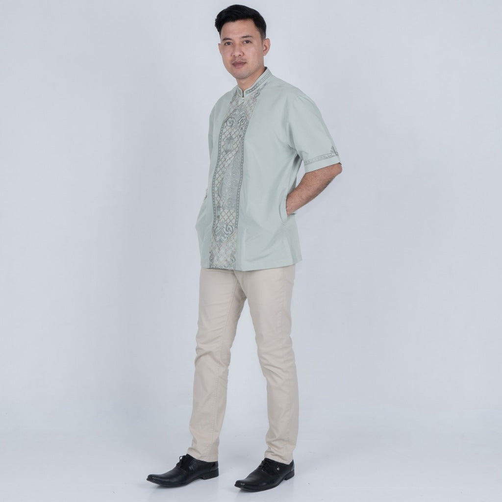 Benhill Taqwa Koko Bordir Pria Pendek LIght Grey 2513-14-15-327