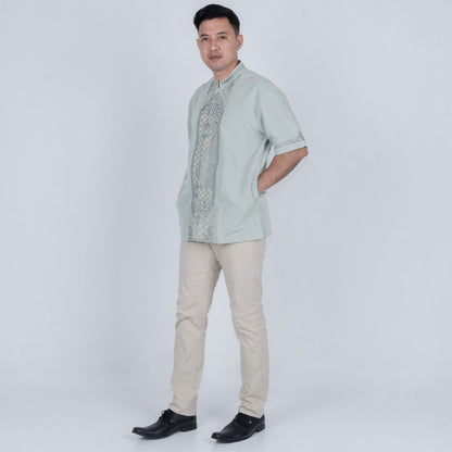 Benhill Taqwa Koko Bordir Pria Pendek LIght Grey 2513-14-15-327