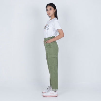 Benhill Celana "Miso" Wanita Cotton Stretch High Waist Cargo Pants Army A527-2270Y