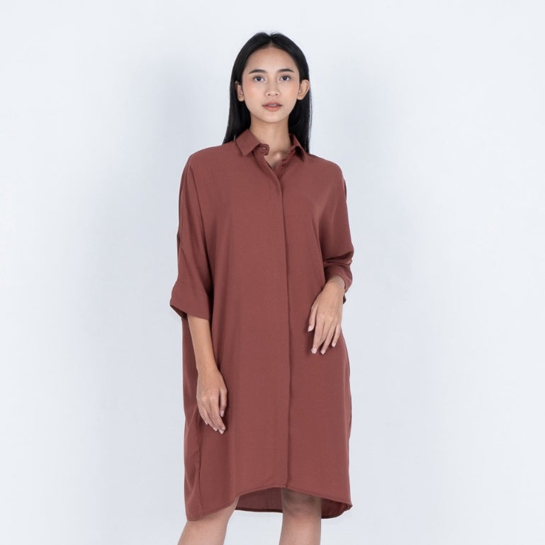 Benhill Tunik Kaftan Wanita Polos Bronze,Off White,Black,Terracotta