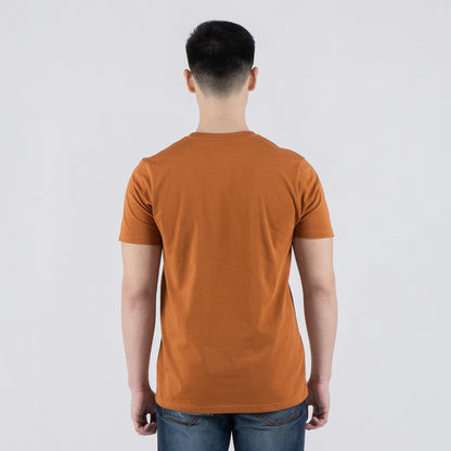 Benhill T-shirt Pria Grafis Katun 30s Combed Pendek Brown A701-39568