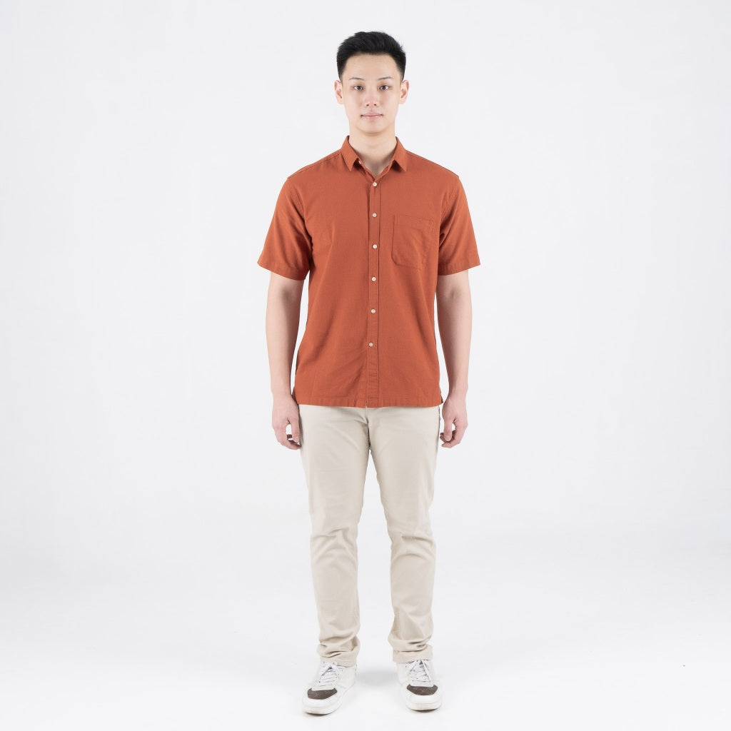 Benhill Kemeja Pria Polos Linen Pendek 5 Warna 27059-50329-51465