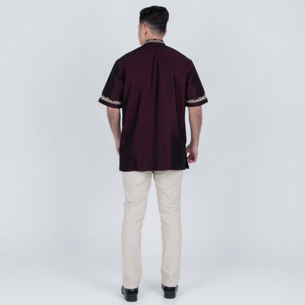 Benhill Taqwa Koko Bordir Pria Pendek Maroon 2431-2518-19-32F