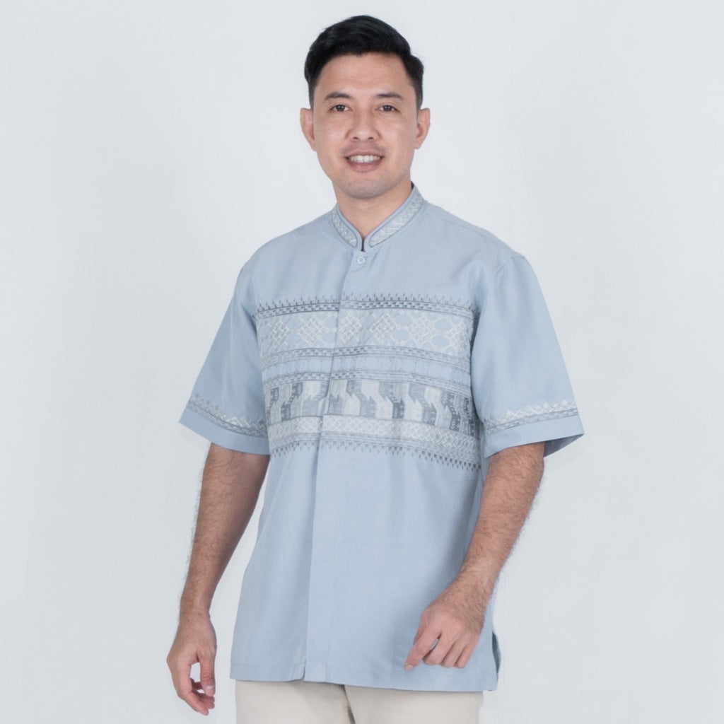 Benhill Taqwa Koko Bordir Pria Pendek Light Blue 2542-43-44-326