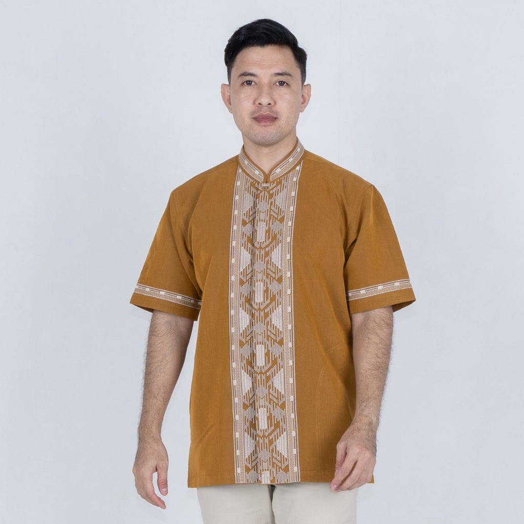 Benhill Taqwa Koko Bordir Pria Pendek Mustard 2551-32D08