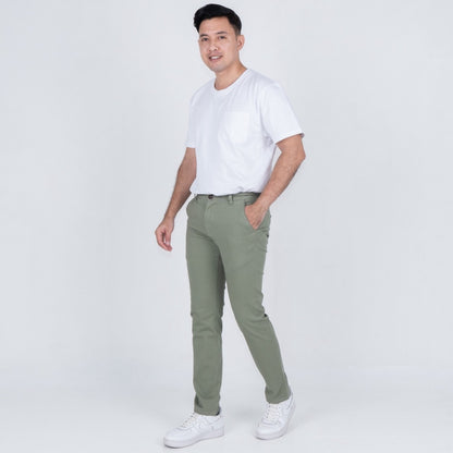 Benhill Celana Pria Panjang Chino Pants Slim Fit Katun Stretch Sage Green 51216-17-327