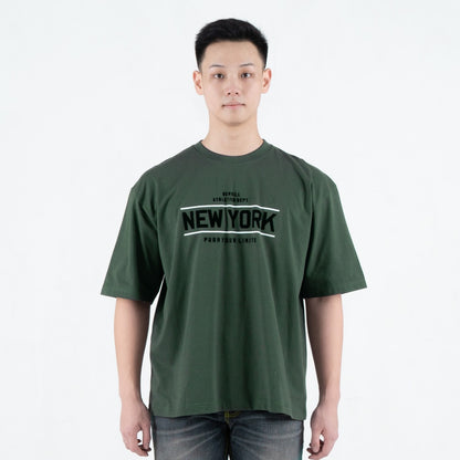 Benhill T-Shirt Pria Oversized Fit Cotton 20s Combed Pendek Hijau Botol A463-39H68