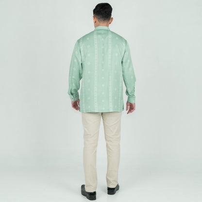 Benhill Kemeja Koko Pria "Tenun Sultan" Dobby Printing Panjang Mint 51027-36Y09