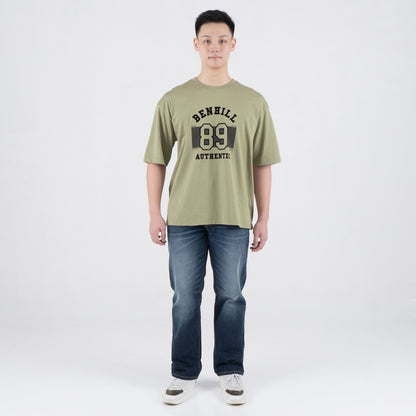 Benhill T-Shirt Pria Oversized Fit Cotton 20s Combed Pendek Olive A462-39768