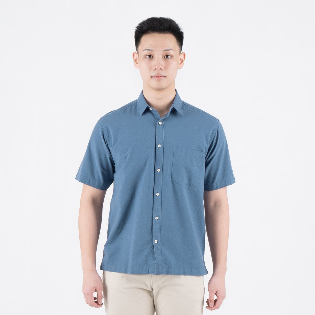 Benhill Kemeja Pria Polos Linen Pendek 5 Warna 25785-50329-51465