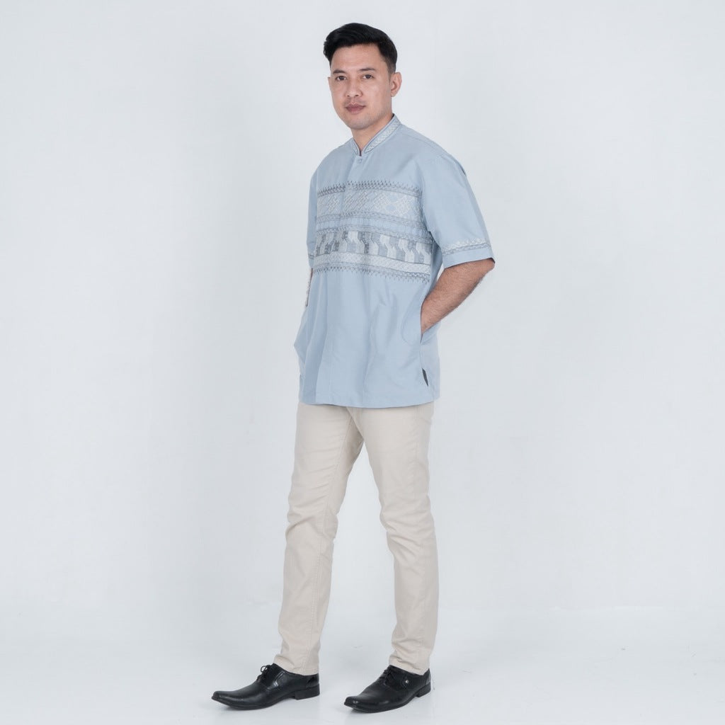 Benhill Taqwa Koko Bordir Pria Pendek Light Blue 2542-43-44-326