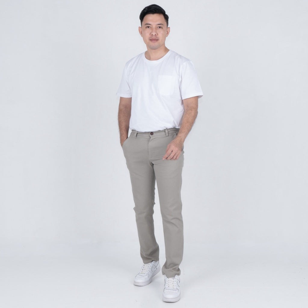 Benhill Celana Pria Panjang Chino Pants Slim Fit Katun Stretch Ash Grey 51220-21-326