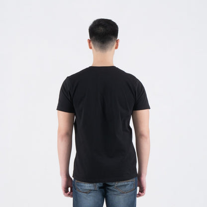 Benhill T-shirt Pria Grafis Katun 30s Combed Pendek Black A473-39268