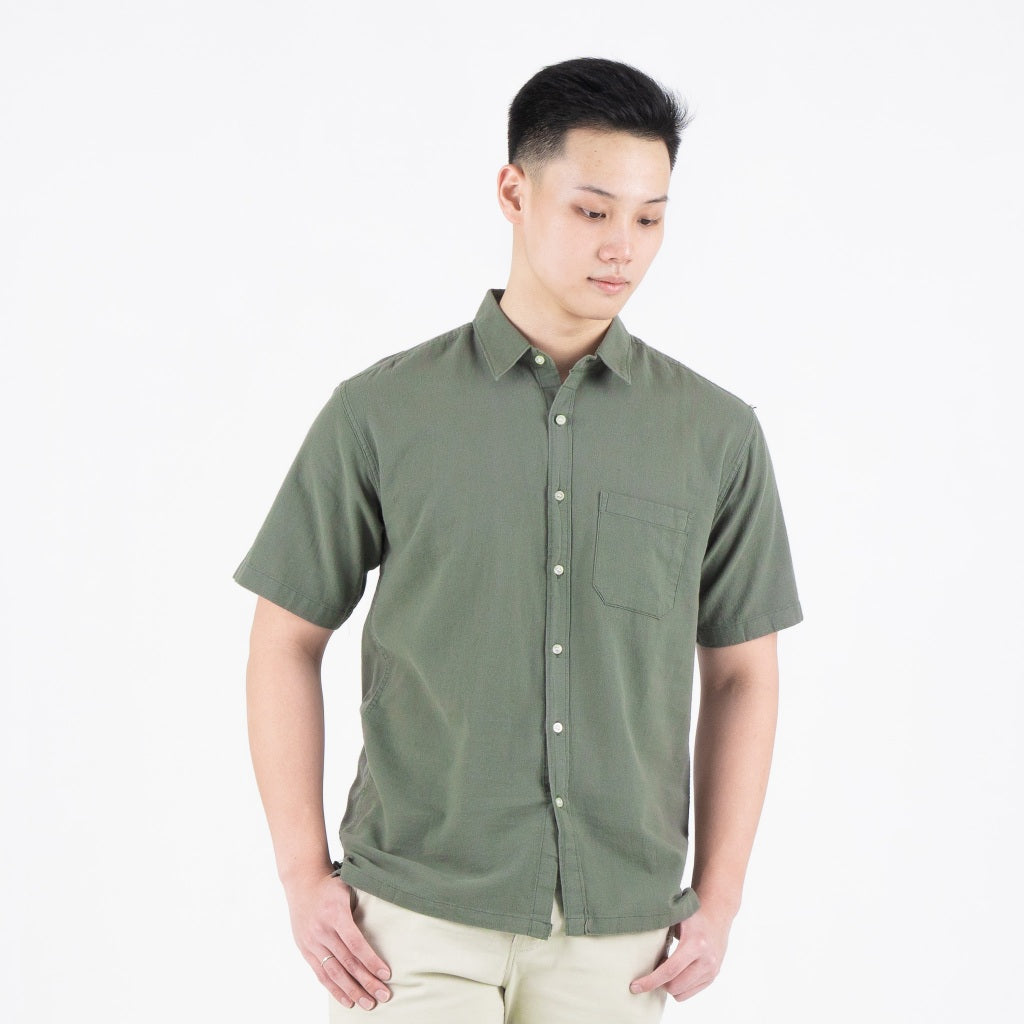 Benhill Kemeja Pria Polos Linen Pendek 5 Warna 27098-50329-51465