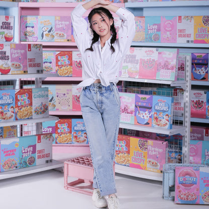 BENHILL Celana Wanita "BYEOL" Highwaist Loose Straight Jeans Light Blue A508-3232G