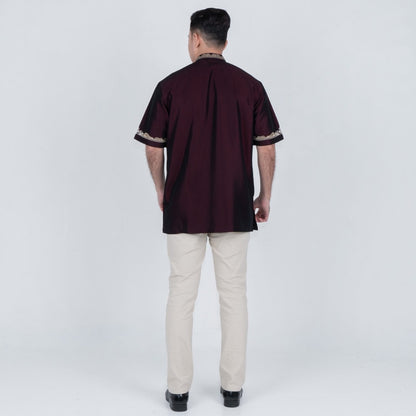 Benhill Taqwa Koko Bordir Pria Pendek Maroon 2431-2518-19-32F