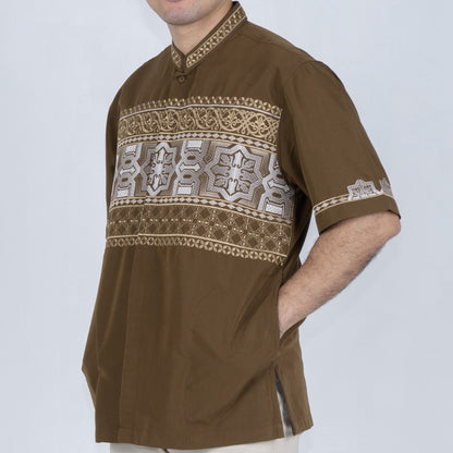 Benhill Taqwa Koko Bordir Pria Pendek Coklat Tua 2526-27-28-41-325