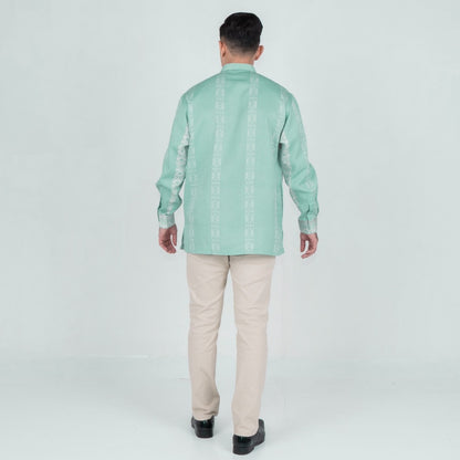 Benhill Kemeja Koko Pria "Tenun Sultan" Dobby Printing Panjang  Mint 51041-36Y09