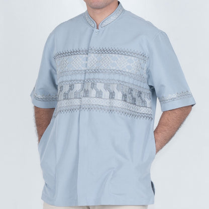 Benhill Taqwa Koko Bordir Pria Pendek Light Blue 2542-43-44-326