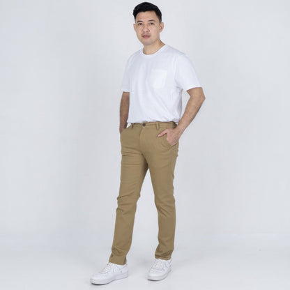 Benhill Celana Pria Panjang Chino Pants Slim Fit Katun Stretch Peanut Brown 51212-13-325