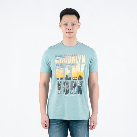 Benhill T-shirt Pria Grafis Katun 30s Combed Pendek Telur Asin A485-39768