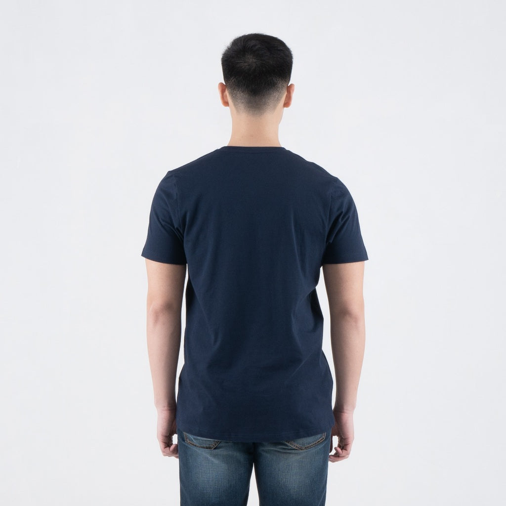 Benhill T-shirt Pria Grafis Katun 30s Combed Pendek Navy A475-39G68