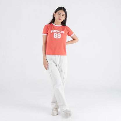 Benhill T-shirt Wanita Grafis Pendek Salmon A586-39486