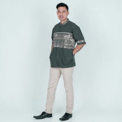 Benhill Taqwa Koko Bordir Pria Pendek Green 2509-10-11-327