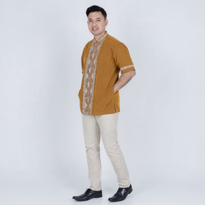 Benhill Taqwa Koko Bordir Pria Pendek Mustard 2551-32D08