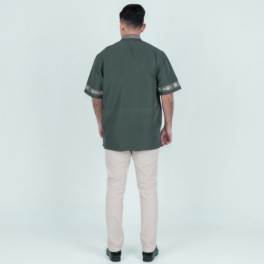 Benhill Taqwa Koko Bordir Pria Pendek Green 2509-10-11-327
