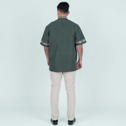 Benhill Taqwa Koko Bordir Pria Pendek Green 2509-10-11-327