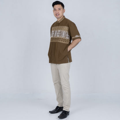 Benhill Taqwa Koko Bordir Pria Pendek Coklat Tua 2526-27-28-41-325