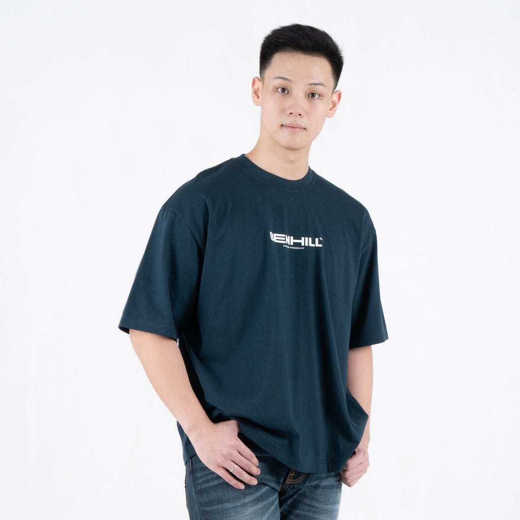 Benhill T-Shirt Pria Oversized Fit Cotton 20s Combed Pendek Turquoise A461-39368