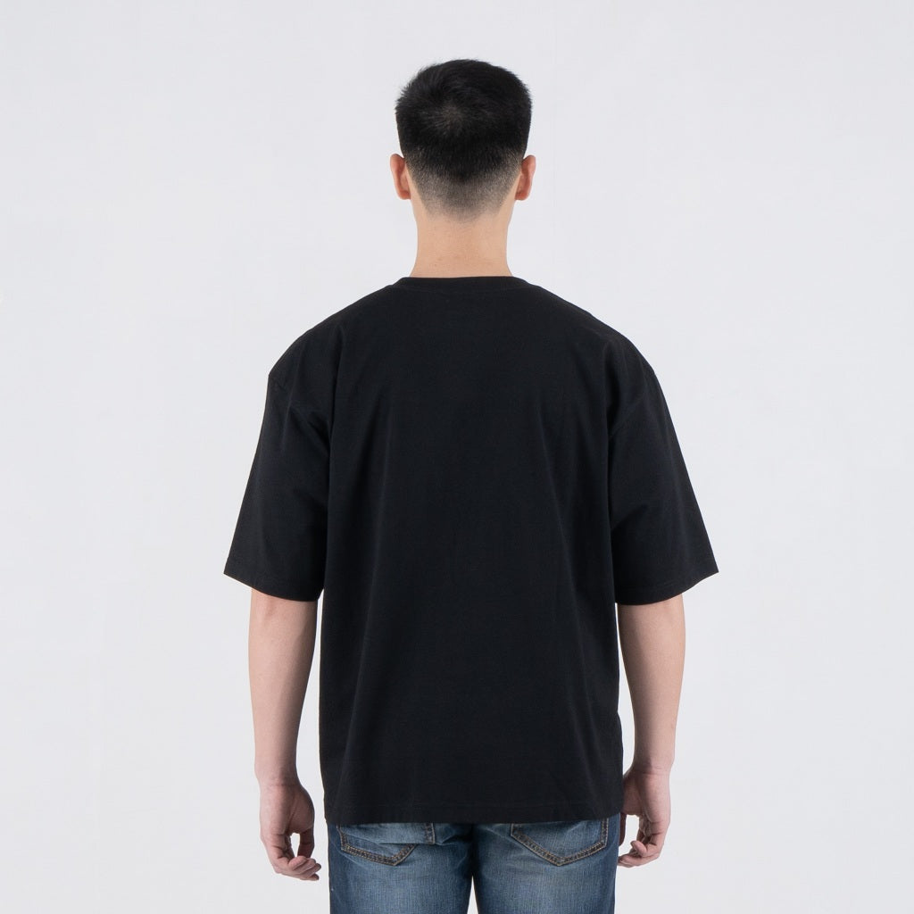 Benhill T-Shirt Pria Oversized Fit Cotton 20s Combed Pendek Black A460-39268