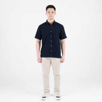 Benhill Kemeja Pria Polos Linen Pendek 5 Warna 25785-50329-51465