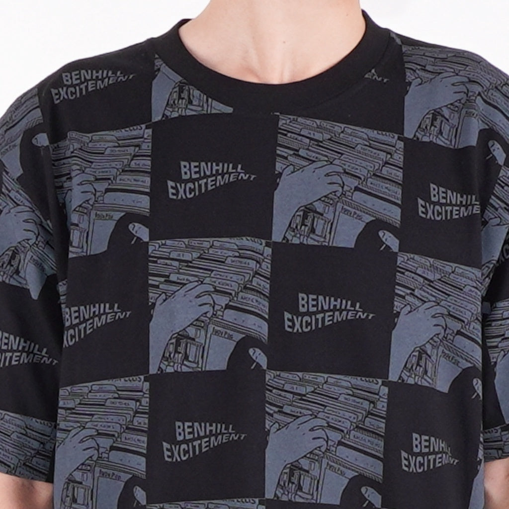 Benhill T-Shirt Pria Oversized Fit Cotton 20s Combed Pendek Black A435-29268