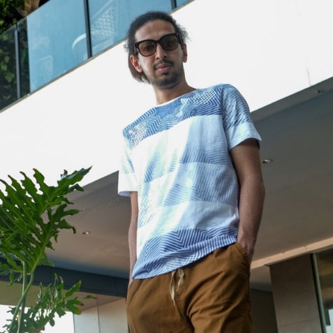 Benhill T-shirt Pria Grafis Fullprint Katun 24s Combed Pendek Putih A431-A432