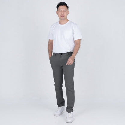Benhill Celana Pria Panjang Chino Pants Slim Fit Katun Stretch Dark Grey 51240-41-32P