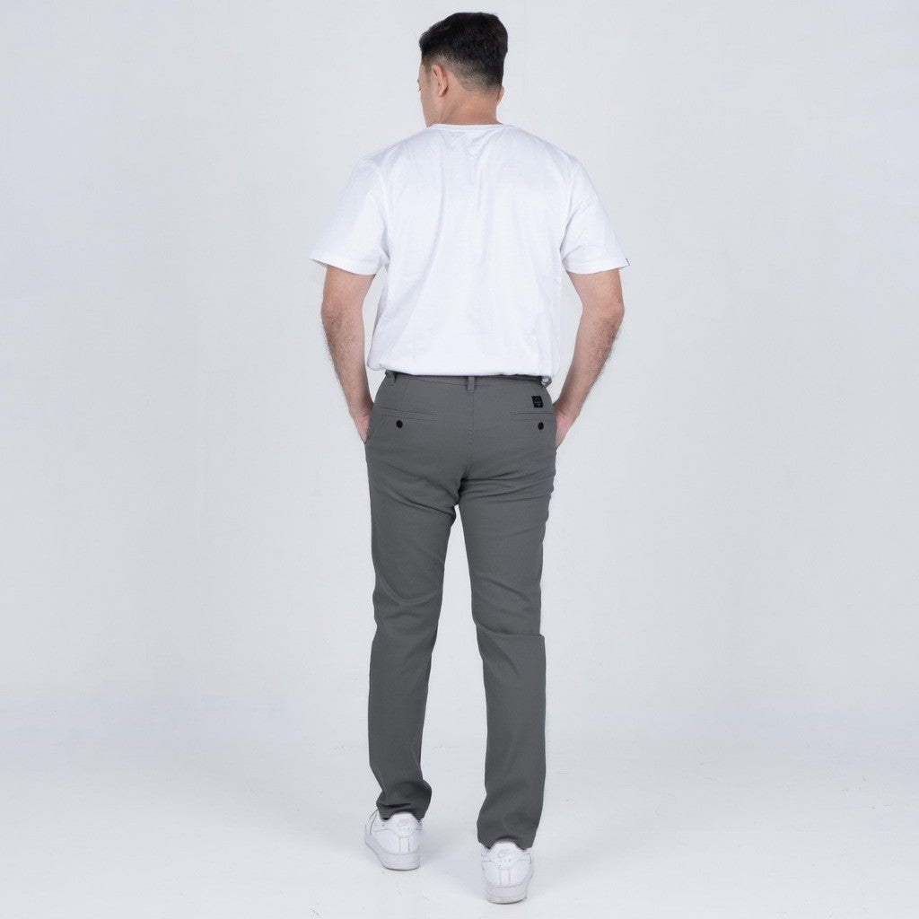 Benhill Celana Pria Panjang Chino Pants Slim Fit Katun Stretch Dark Grey 51240-41-32P