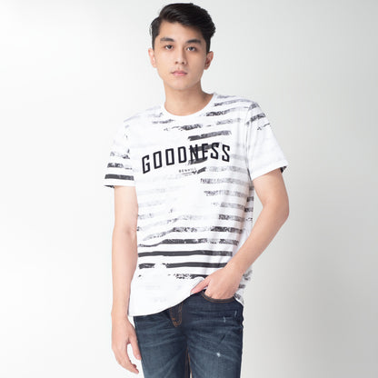 Benhill Kaos Grafis Full Print Katun 24s Combed Lengan Pendek Putih 335-35168