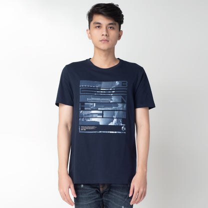 Benhill Kaos Grafis Katun 30s Combed Lengan Pendek Navy 329-35368