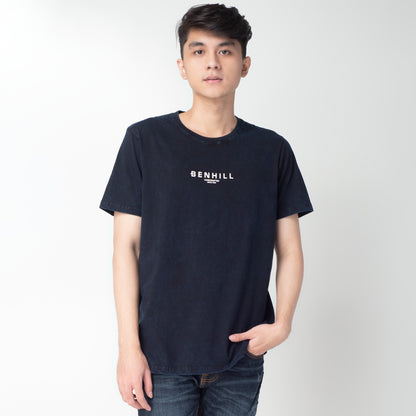 Benhill Kaos Grafis Washed Katun 30s Combed Lengan Pendek Navy 317-55368