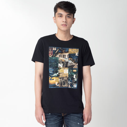 Benhill Kaos Grafis Katun 30s Combed Lengan Pendek Hitam 328-35268