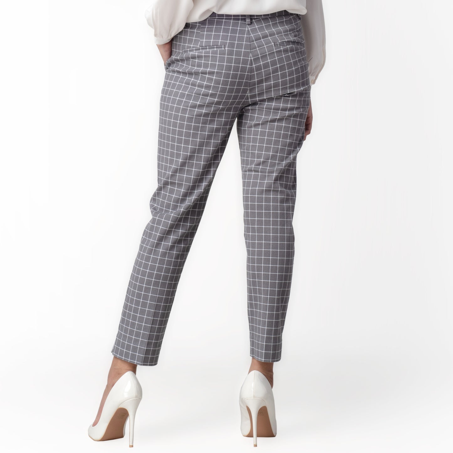 Celana Tartan Wanita "Narae" Plaid Pants Kotak Kotak Grey 260-32682