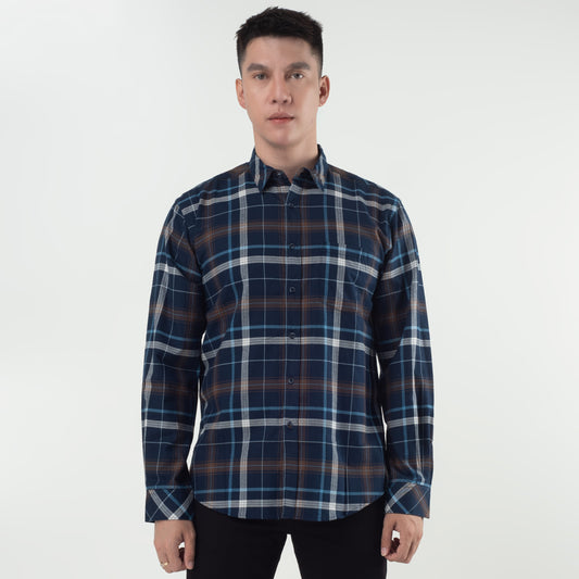Benhill Kemeja Pria Flanel Panjang Kotak Biru Art. 27074-11333